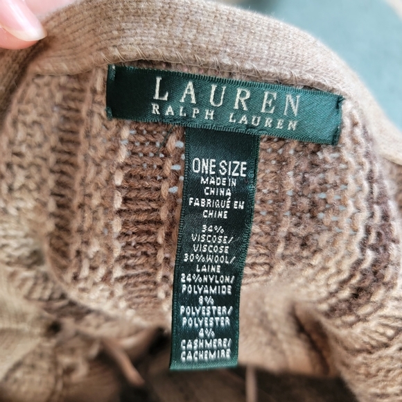 Ralph Lauren‎ Oversized Wool Cashmere Blend Poncho Sweater One Size - Picture 7 of 8